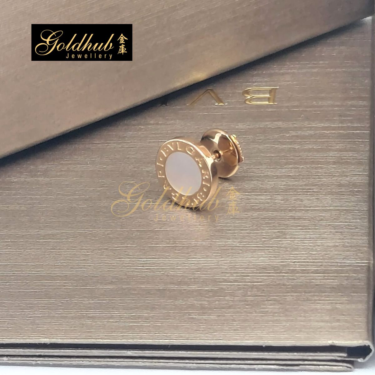 Bvlgari Bvlgari Single Earring, Mother of Pearl in Rose Gold