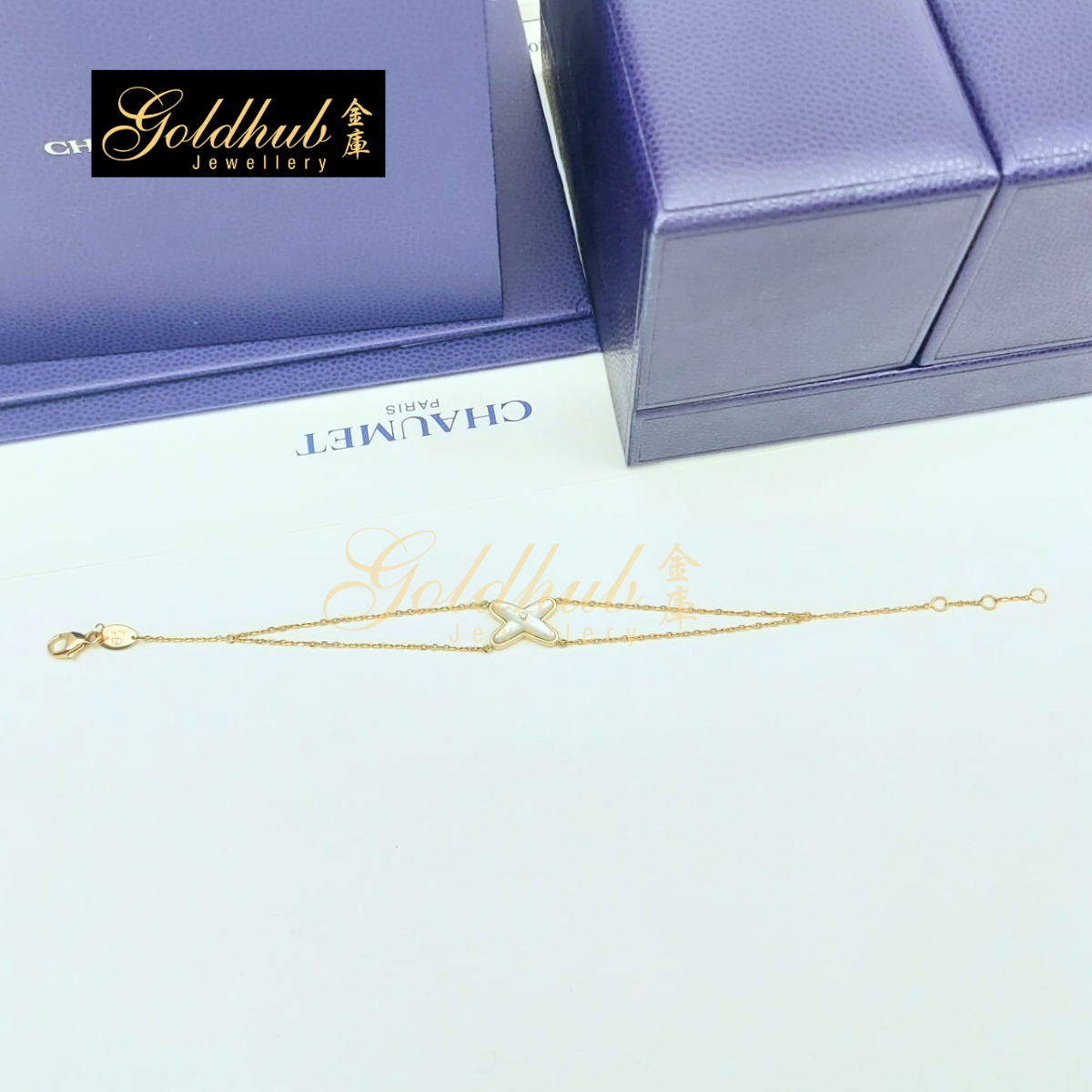 Chaumet Jeux de Liens Bracelet, Diamond and Mother-of-Pearl in Rose Gold