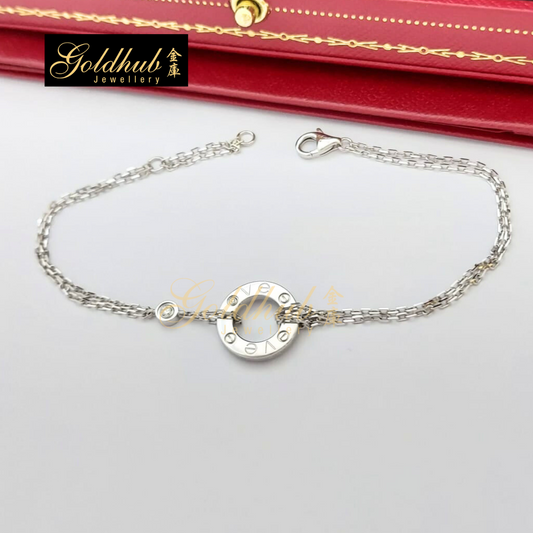 Cartier Love Bracelet, 2 diamonds in White Gold, 17cm