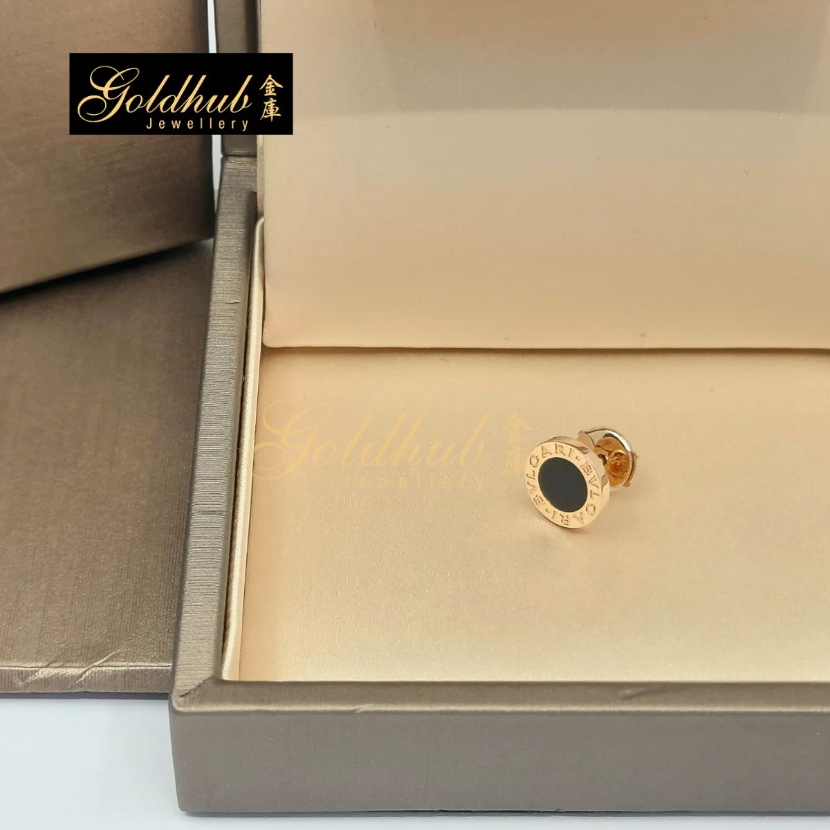 Bvlgari Bvlgari Single Earring, Onxy in Rose Gold