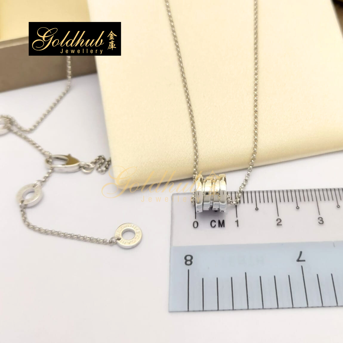 Bvlgari B.zero1 Mini Pendant Necklace in White Gold, 45cm