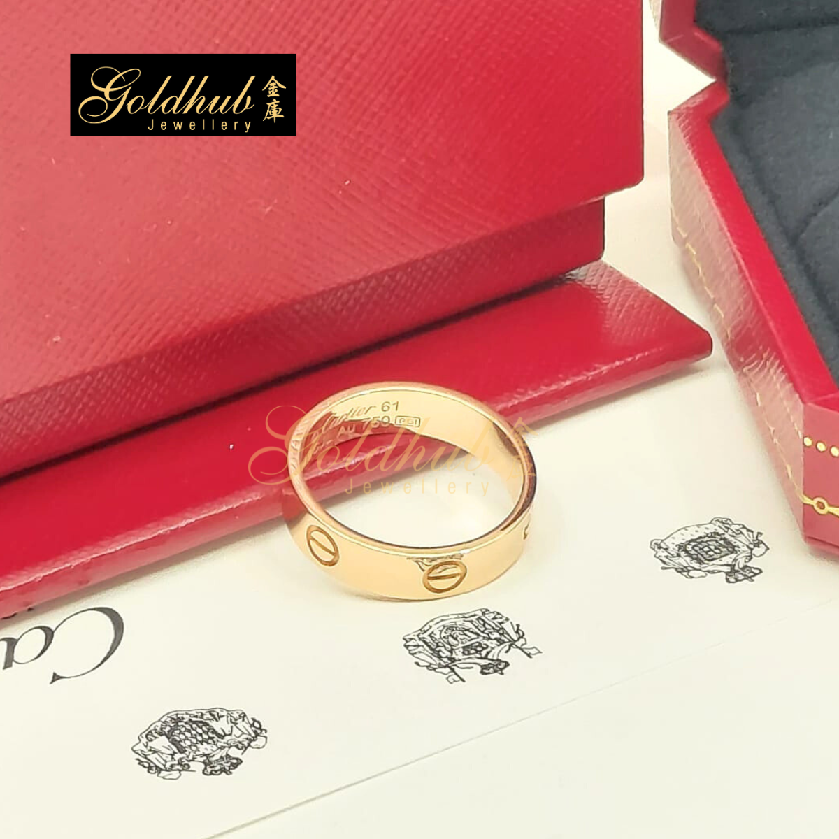 Cartier Love Ring, Classic Model in Rose Gold, Size 61