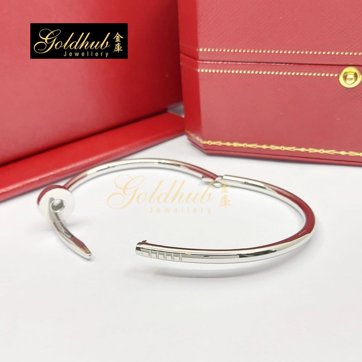 Cartier Juste Un Clou Bracelet in White Gold, Size 18