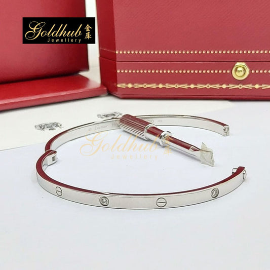 Cartier Love Bracelet, Small Model, 6 Diamonds in White Gold, Size 18
