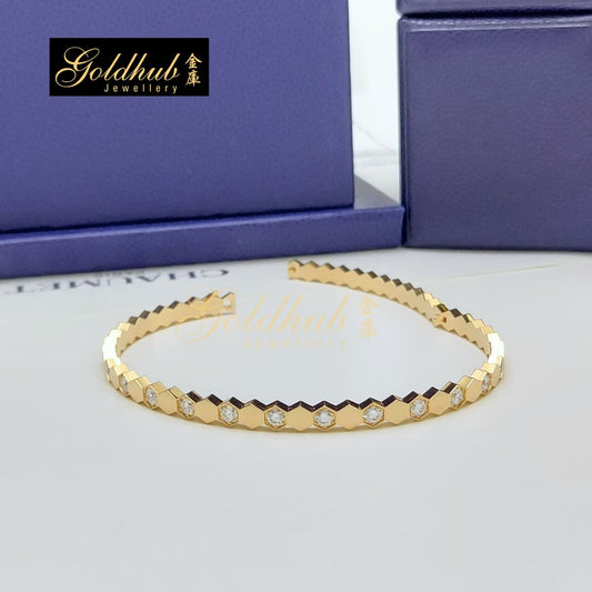 Chaumet Bee de Chaumet Bracelet, Semi-pave Diamonds in Rose Gold, Size 180