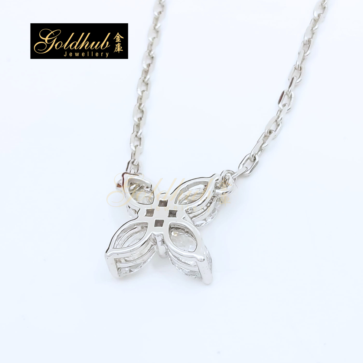 Butterfly Diamond Pendant Necklace in White Gold