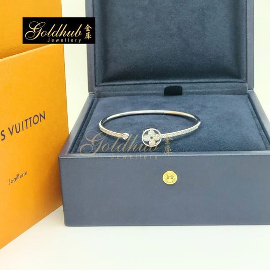 Louis Vuitton Idylle Blossom Twist Bracelet, Diamonds in White Gold, Size 15