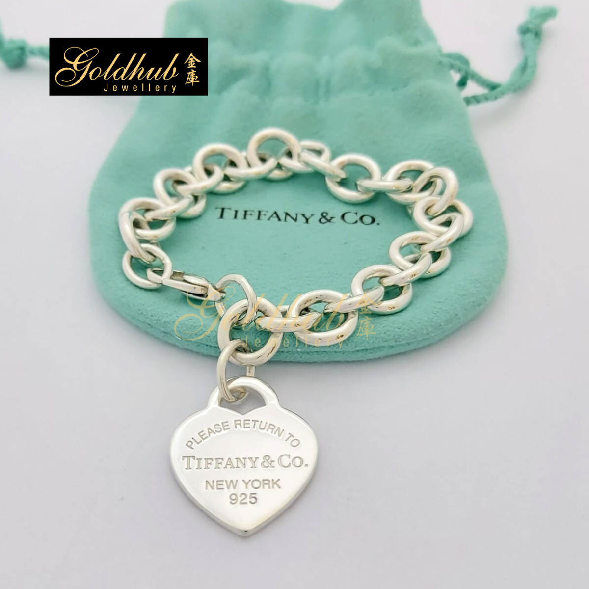 Tiffany Return to Tiffany Heart Tag Charm Bracelet in Sterling Silver, 17cm