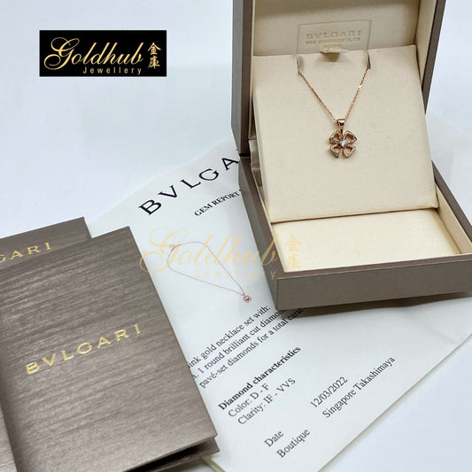 Bvlgari Fiorever Diamond Necklace in Rose Gold