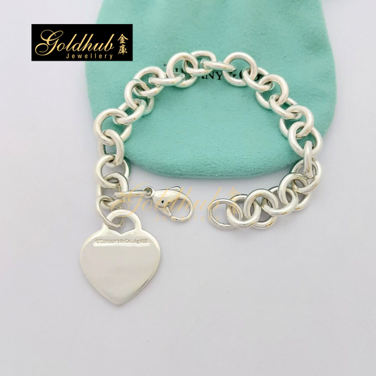 Tiffany Return to Tiffany Heart Tag Charm Bracelet in Sterling Silver, 17cm