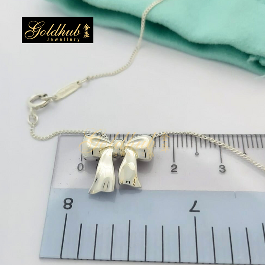 Tiffany & Co Bow Ribbon Necklace in Sterling Silver, 38cm
