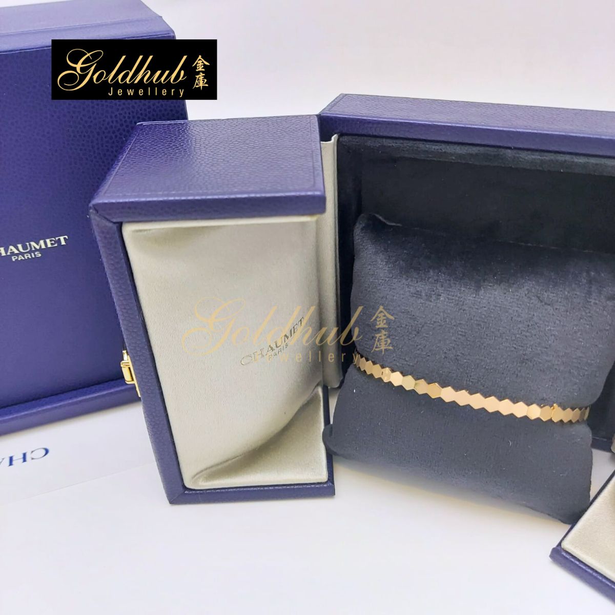 Chaumet Bee de Chaumet Bracelet, Semi-pave Diamonds in Rose Gold, Size 180