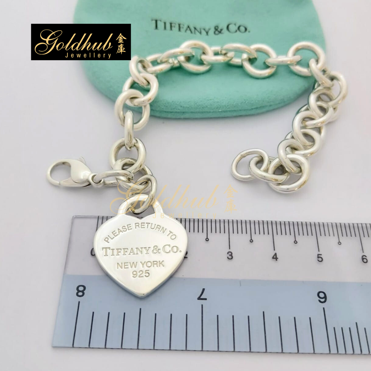 Tiffany Return to Tiffany Heart Tag Charm Bracelet in Sterling Silver, 17cm