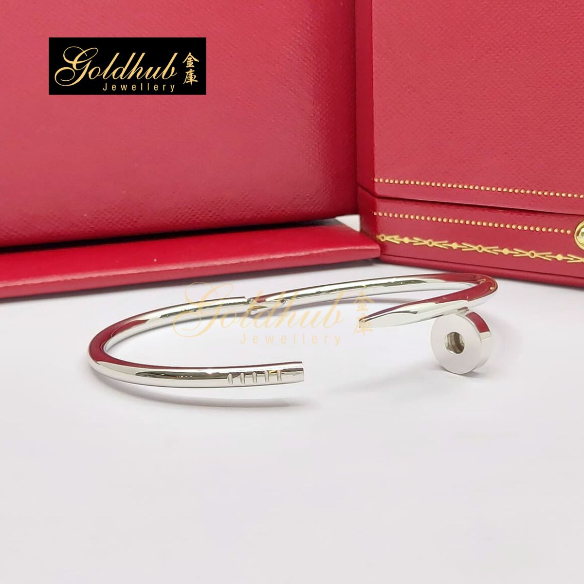 Cartier Juste Un Clou Bracelet, Classic Model in White Gold, Size 16