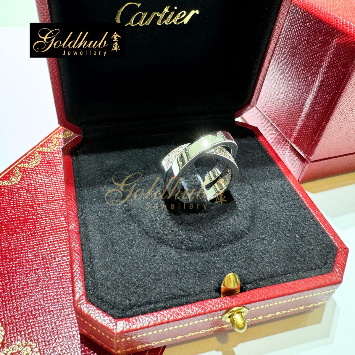 Cartier Paris Nouvelle Vogue Diamond Ring in White Gold, Size 51
