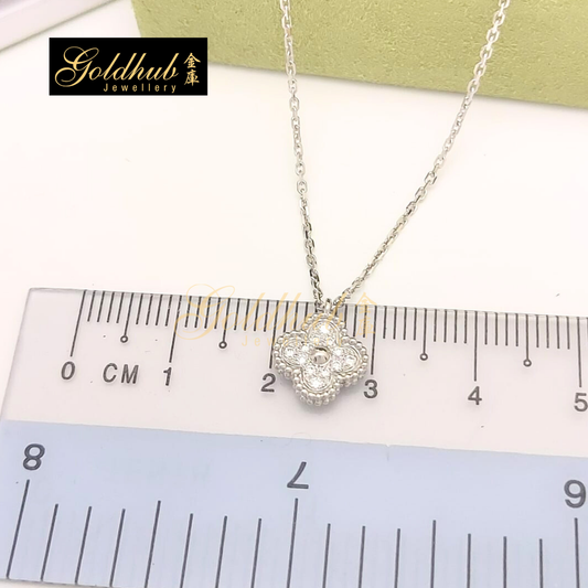 Van Cleef & Arpels Sweet Alhambra Pendant, Diamonds in White Gold