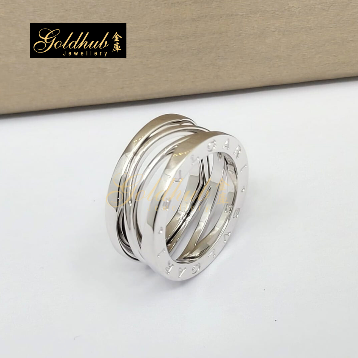 Bvlgari B.zero1 Legend Ring in White Gold, Size 53