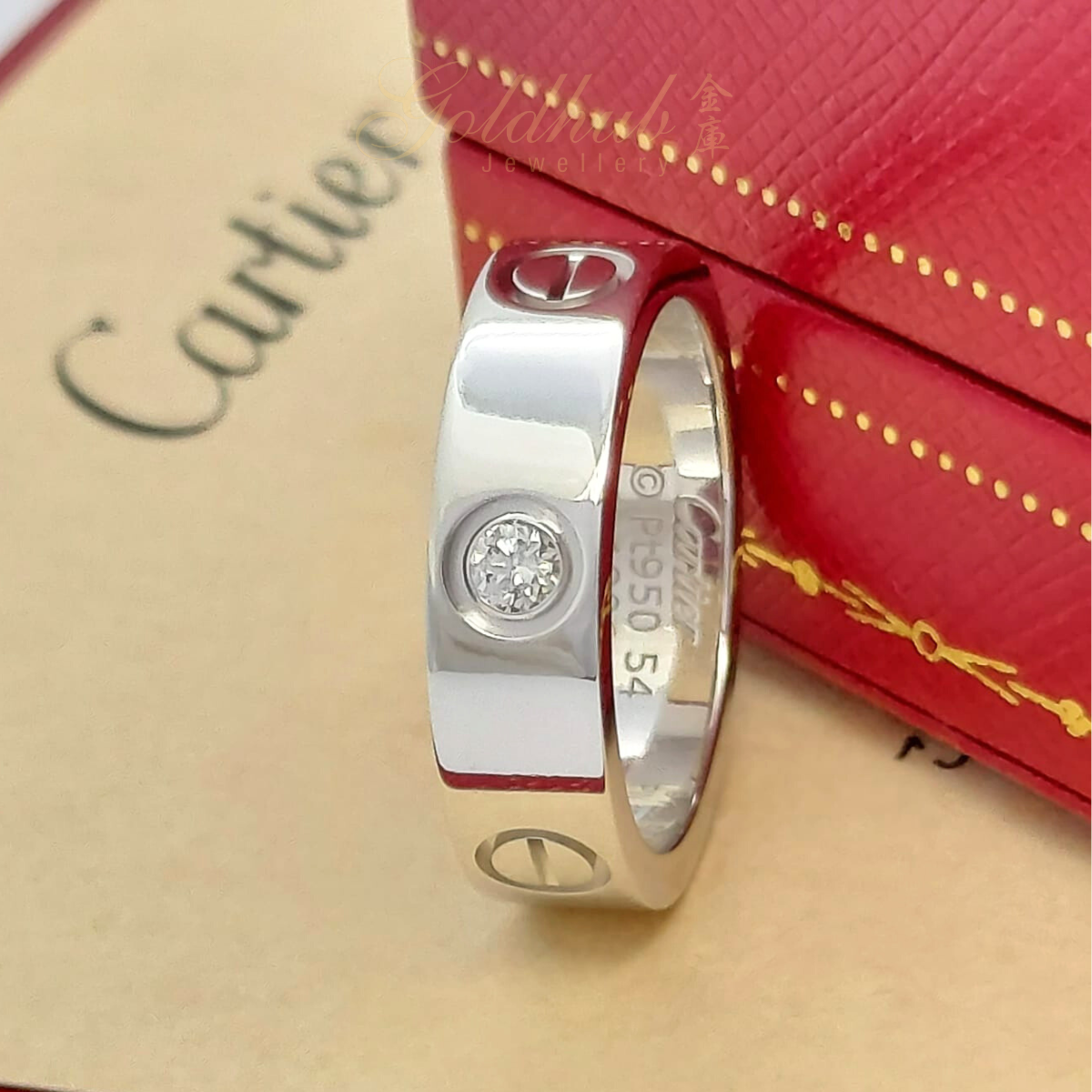 PT950 Pre-loved Cartier Love Diamond Ring in Platinum