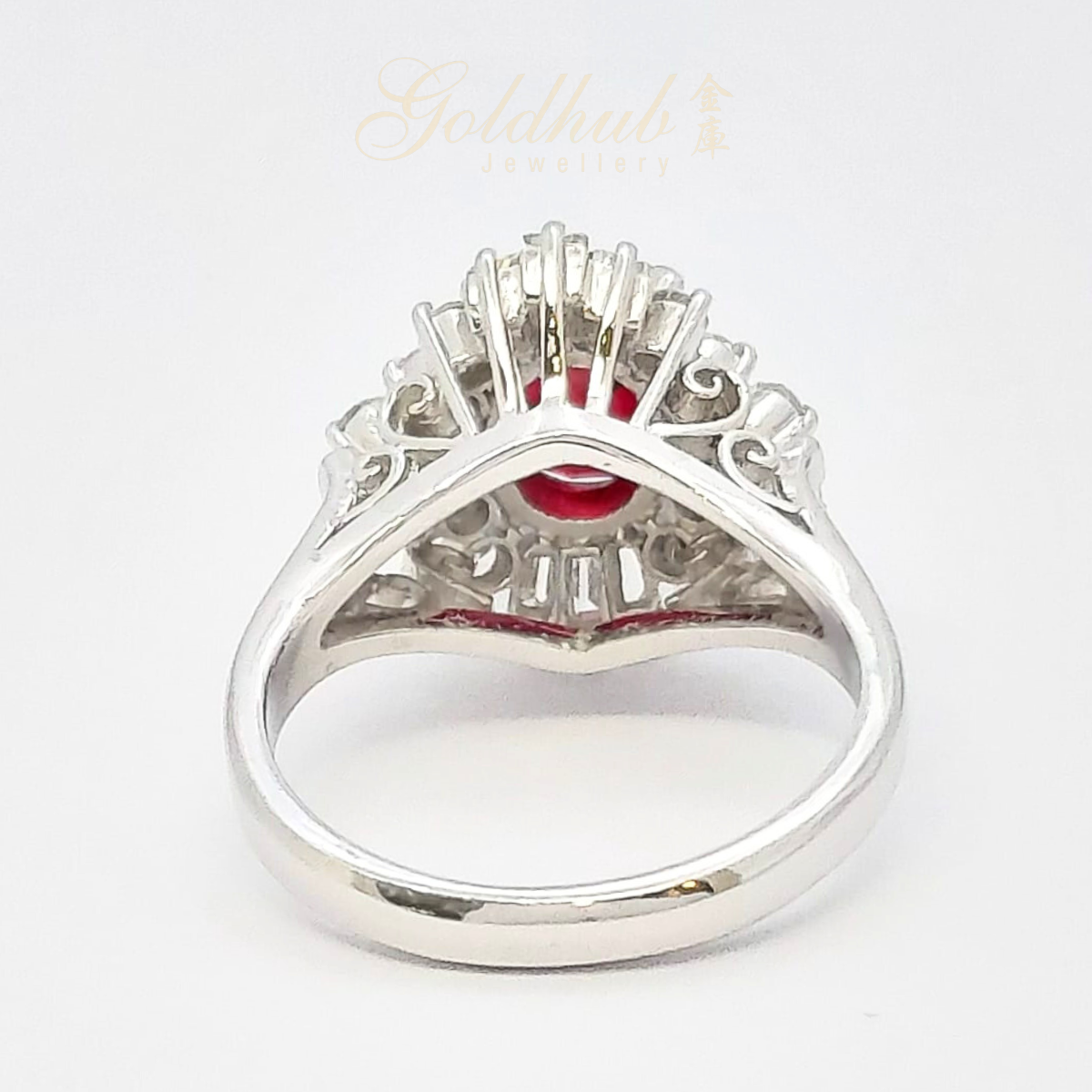 Vivid Ruby Diamond Ring in Platinum