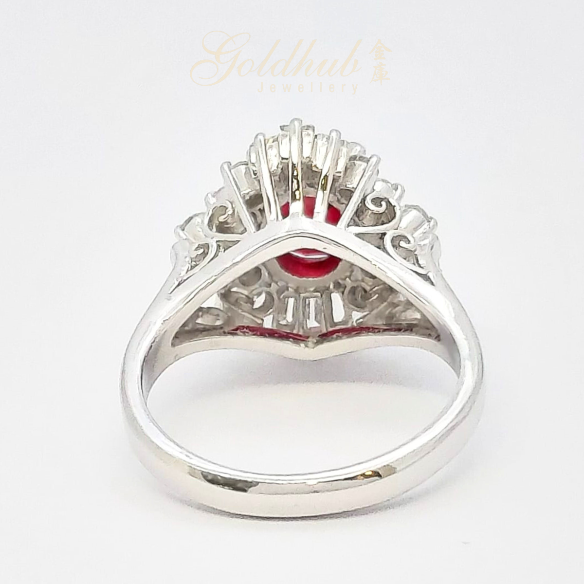 PT900 Vivid Ruby Diamond Ring in Platinum