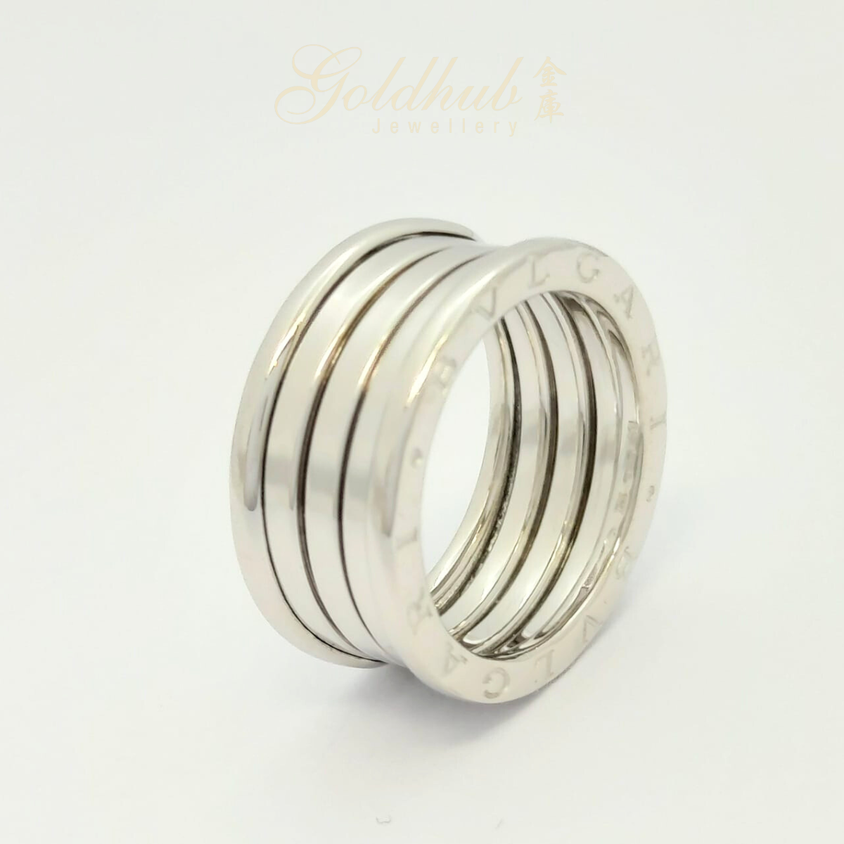 Bvlgari B.zero1 4 Band Ring in White Gold, Size 60