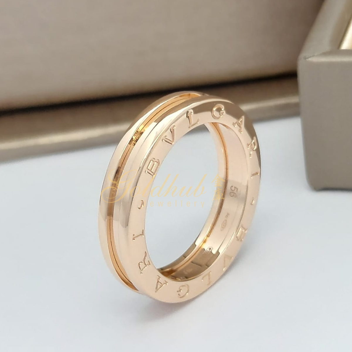 Bvlgari B.zero1 1 Band Ring in Rose Gold, Size 56