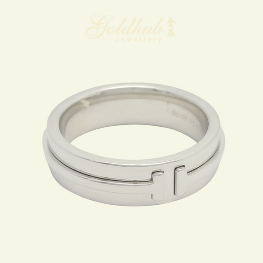 Tiffany & Co. T Wide Ring in White Gold, Size 6.5