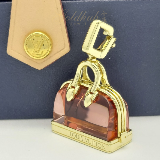 Louis Vuitton (LV) Alma Charm with Pink Tourmaline in Yellow Gold