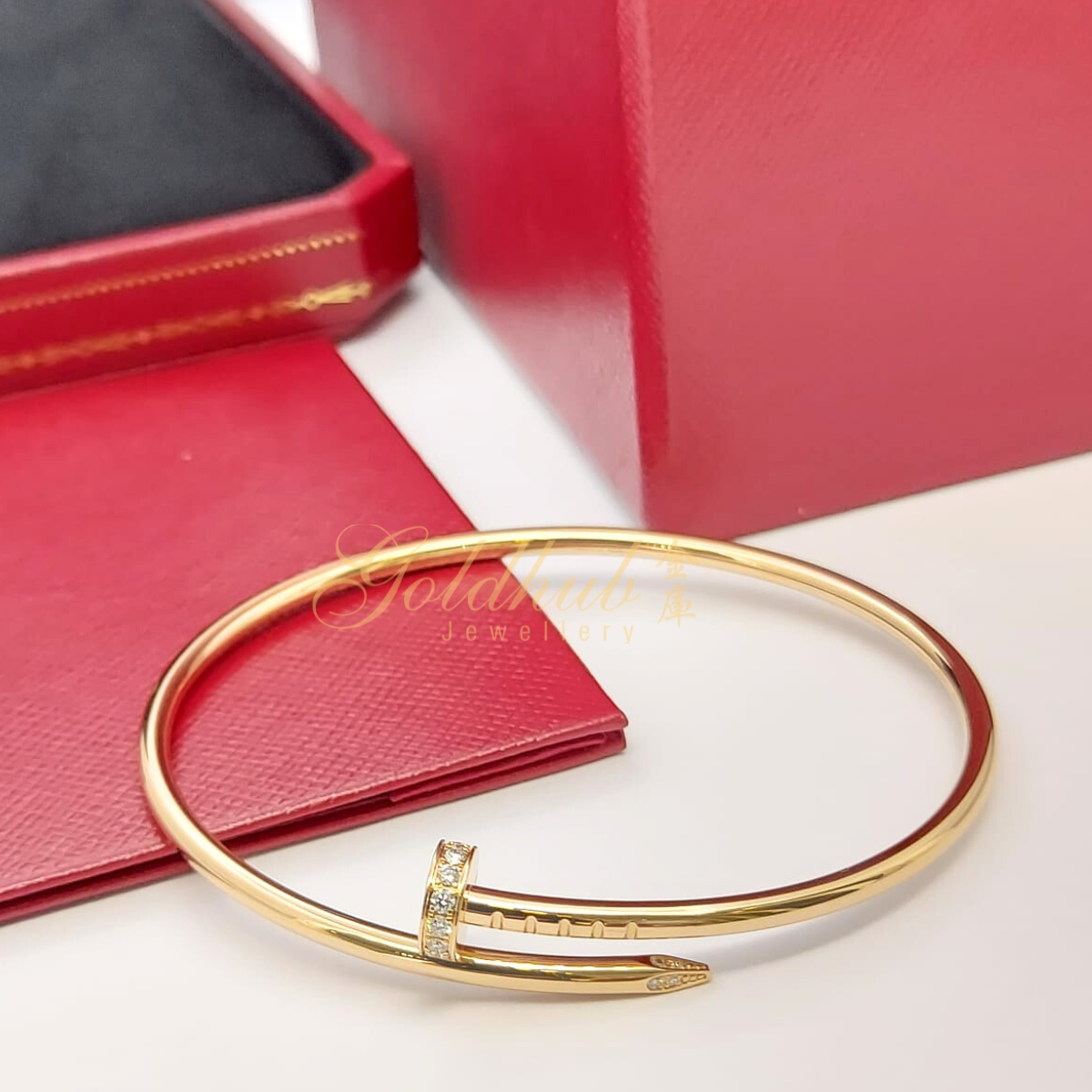 Cartier Juste Un Clou Diamond (Small Model) Bracelet in Rose Gold, Size 17