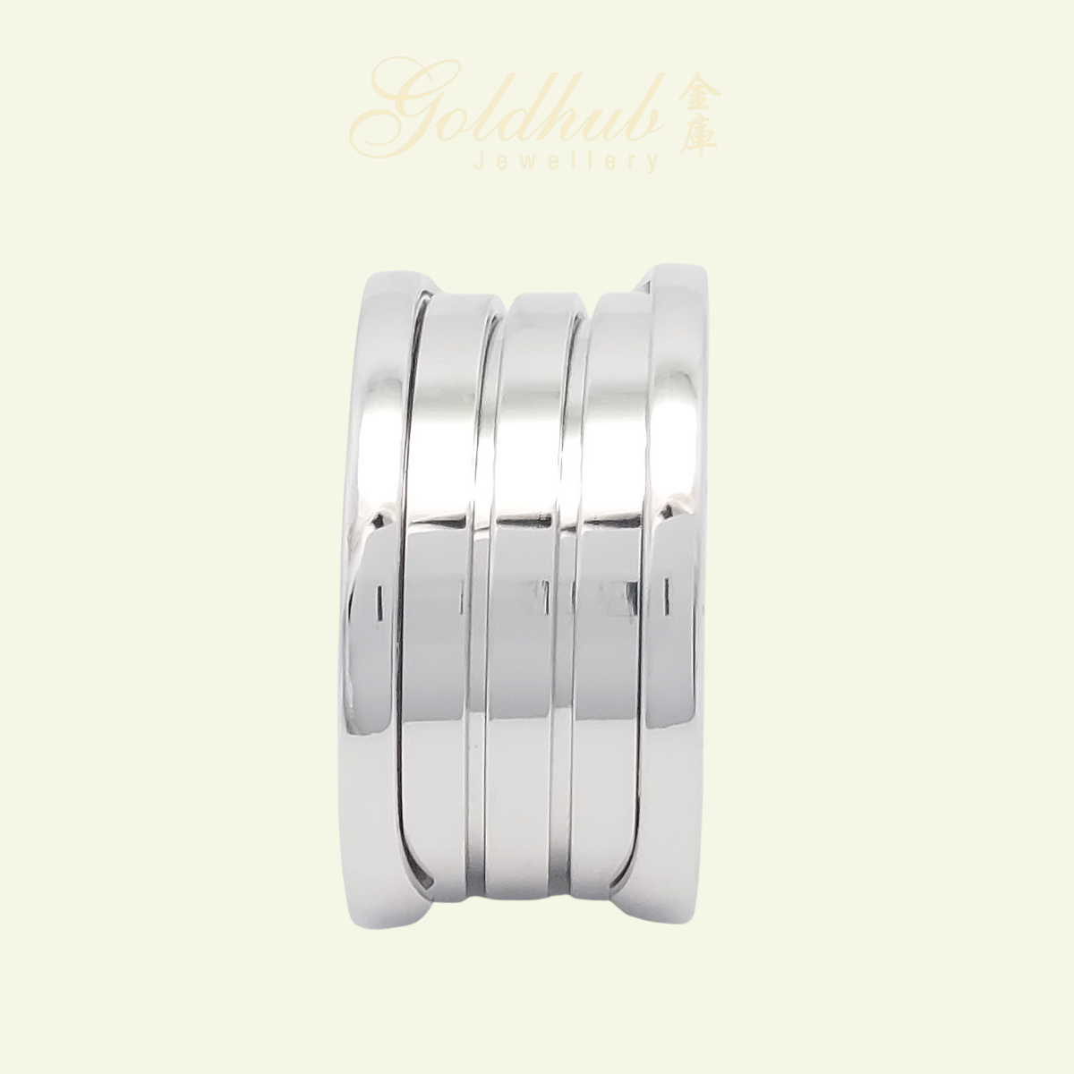 18k Pre-loved Bvlgari B.zero1 4 Band Ring in White Gold