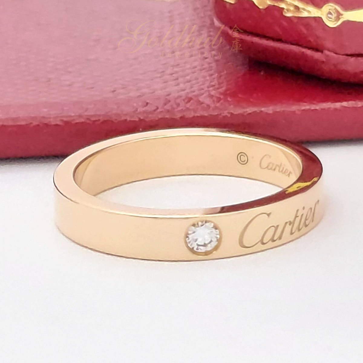 18k Pre-loved Cartier C De Cartier Wedding Diamond Ring in Rose Gold