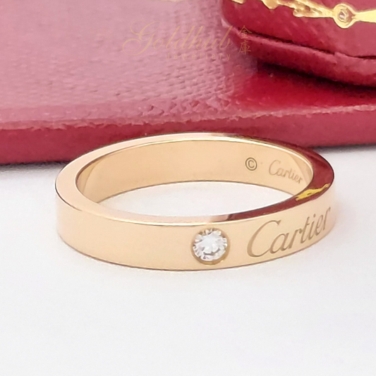 Cartier C De Cartier Wedding Diamond Ring in Rose Gold, Size 46