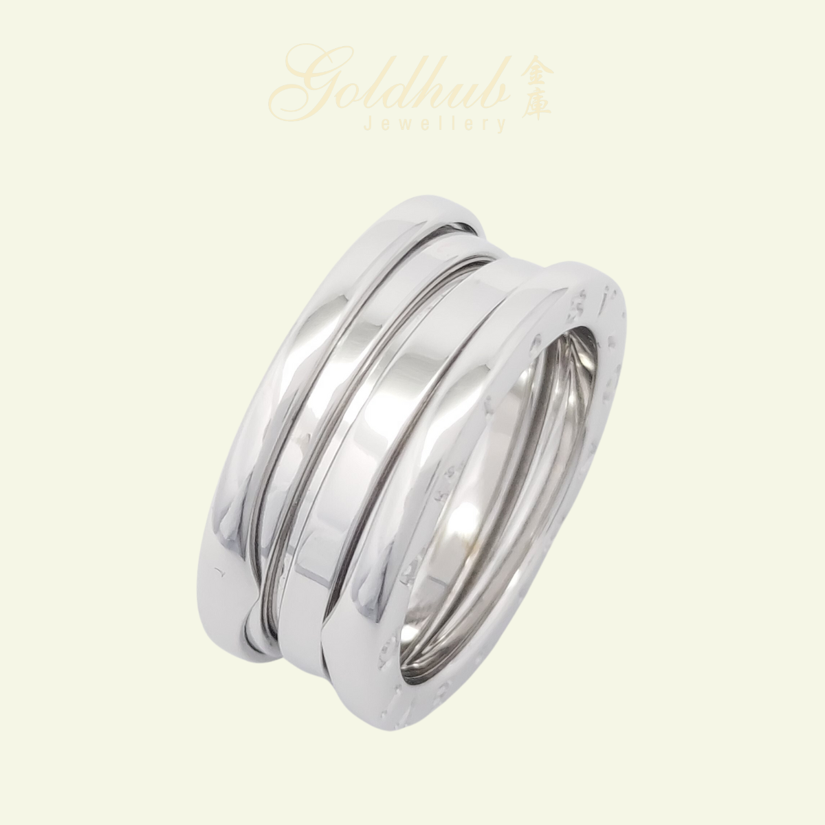 18k Pre-loved Bvlgari B.zero1 Three Band Ring in White Gold