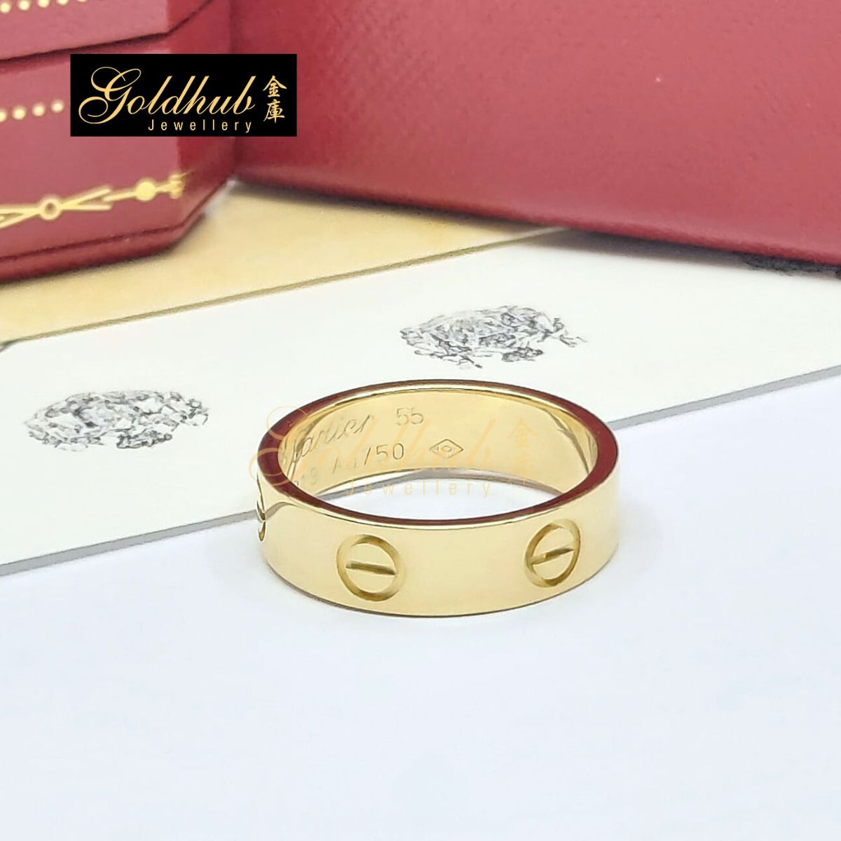 Cartier Love Ring, Classic Model Size 55 in Yellow Gold