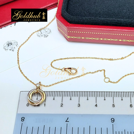 Cartier Trinity Pendant, 1 Diamond in Yellow Gold