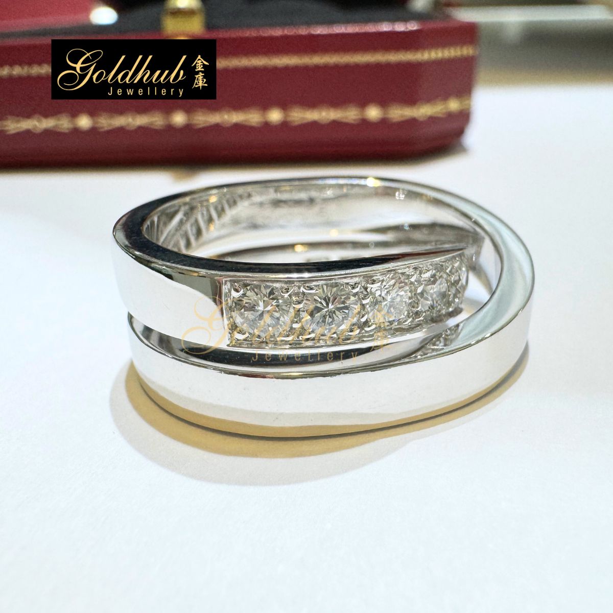 Cartier Paris Nouvelle Vogue Diamond Ring in White Gold, Size 51