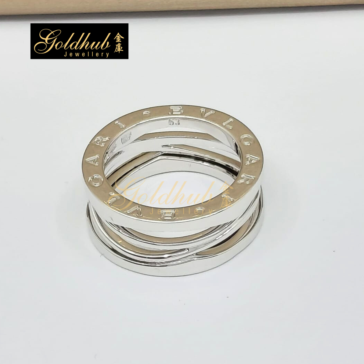 Bvlgari B.zero1 Legend Ring in White Gold, Size 53
