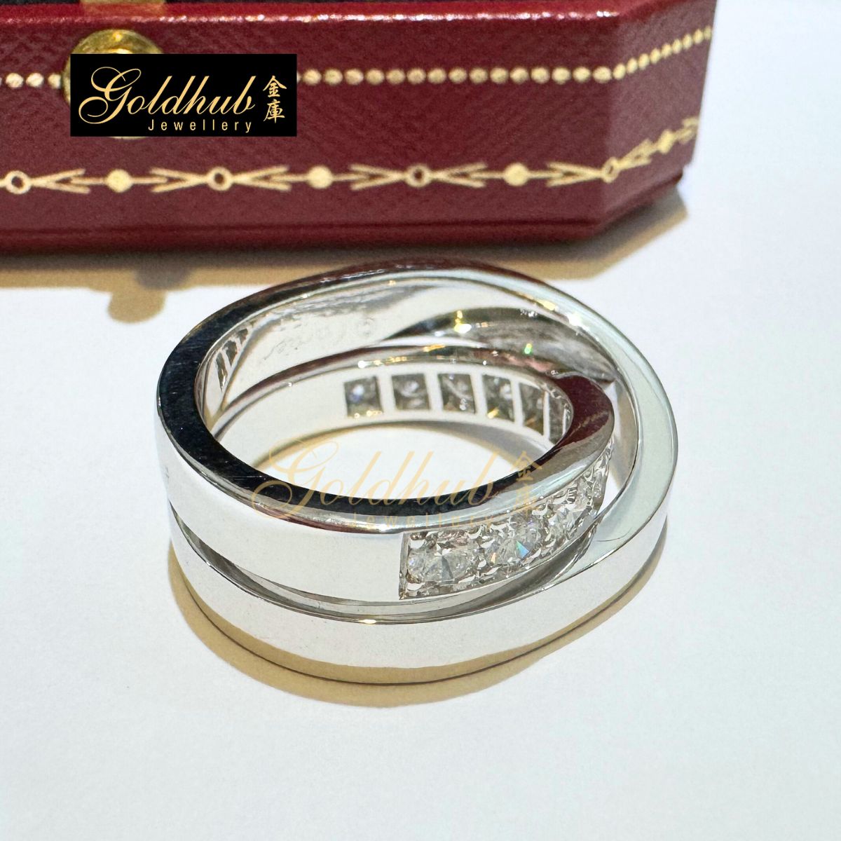 Cartier Paris Nouvelle Vogue Diamond Ring in White Gold, Size 51