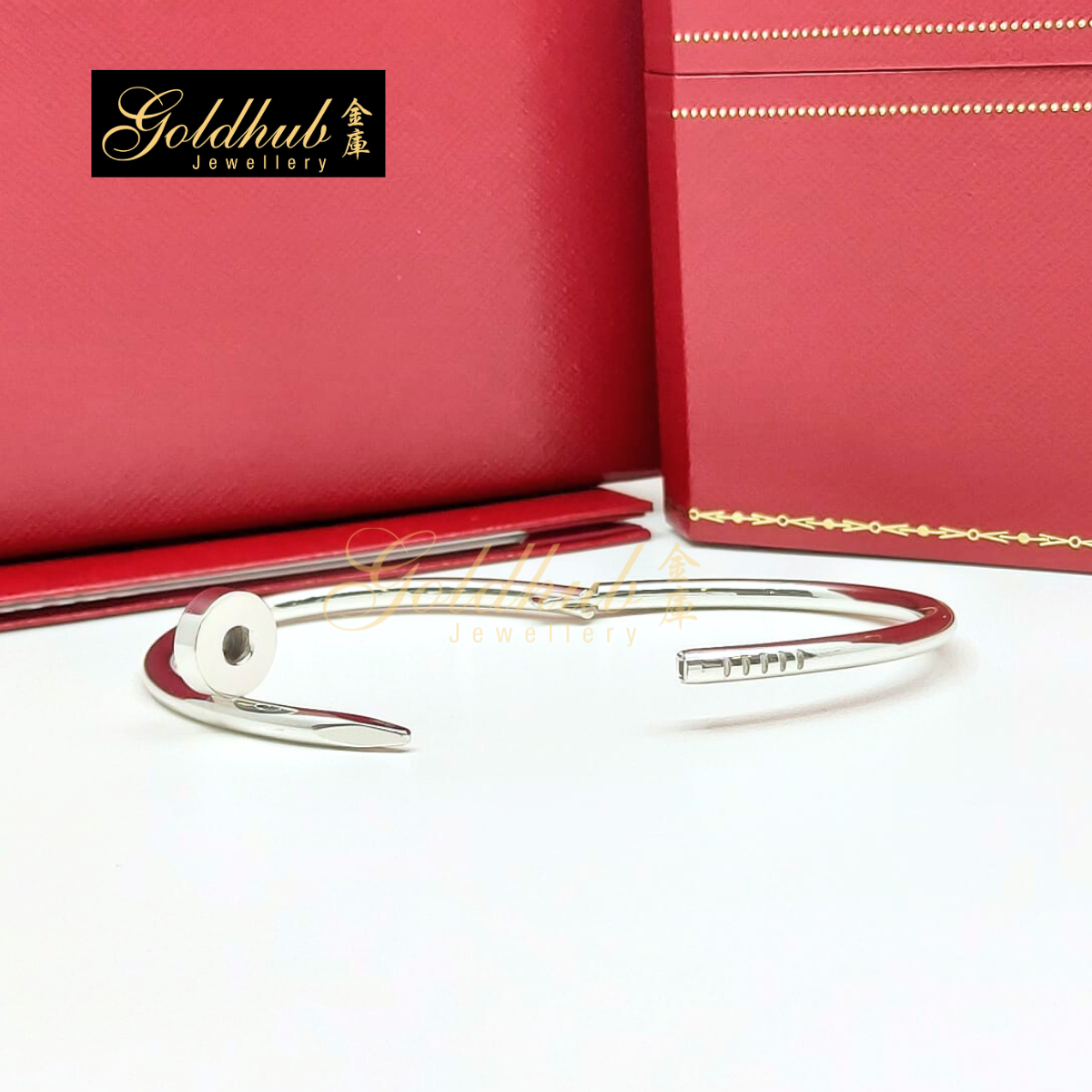 Cartier Juste Un Clou Bracelet, Classic Model in White Gold, Size 17