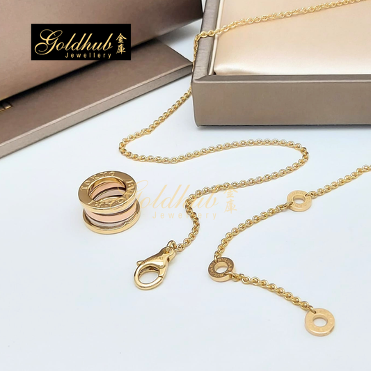 Bvlgari B.zero1 Necklace, Tokyo Olympics Limited Edition in Yellow, Rose and White Gold