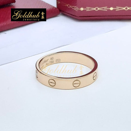Cartier Love Ring, Small Model, 1 Diamond in Rose Gold, Size 60
