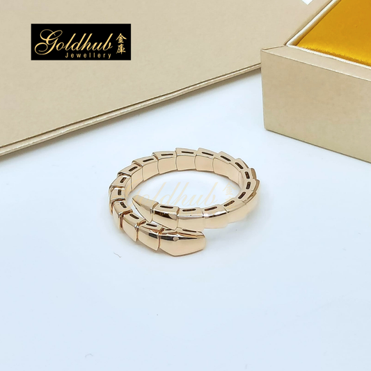 Bulgari Serpenti Viper One-Coil Ring in Rose Gold, Size 63-64