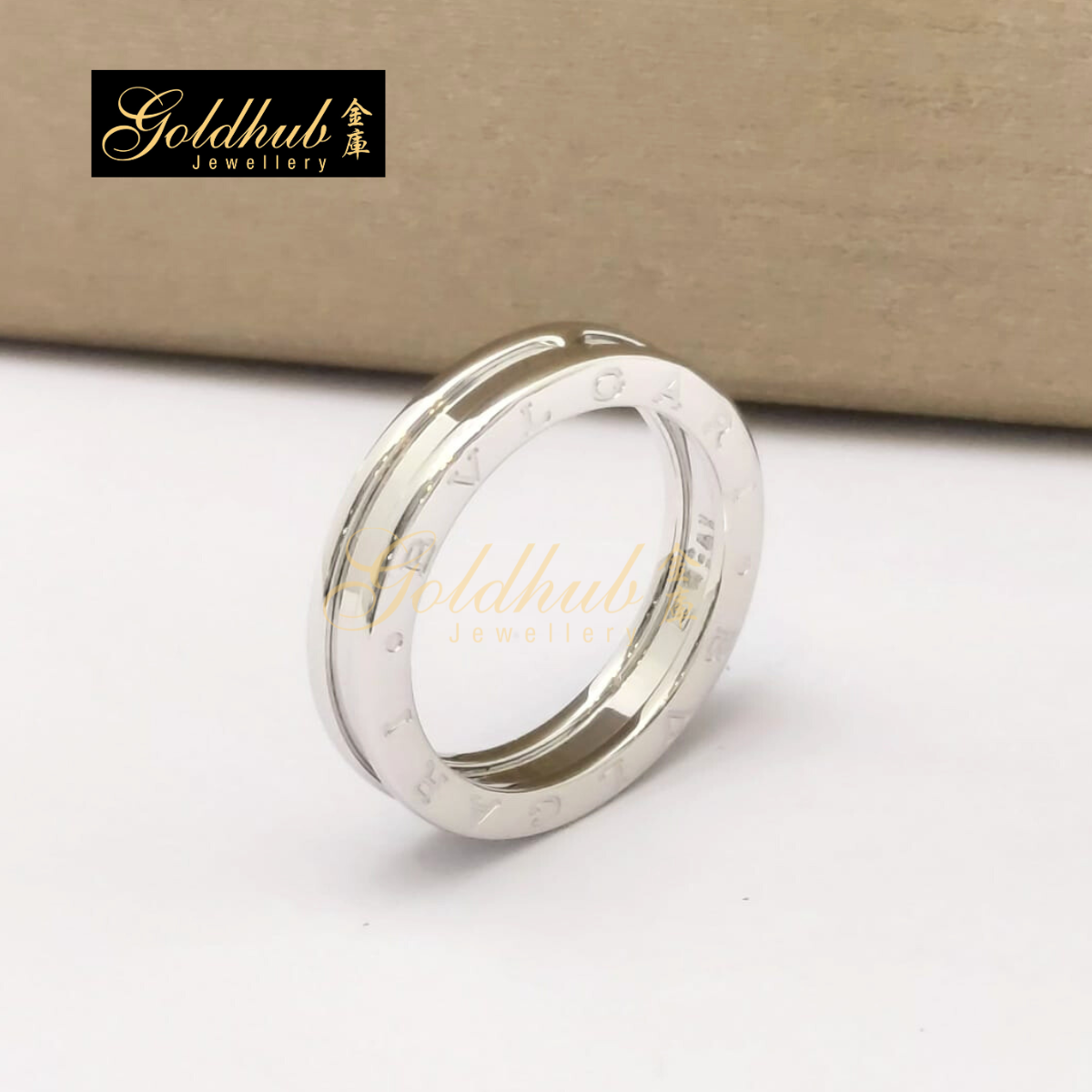 Bvlgari B.zero1 1 Band Ring in White Gold, Size 61