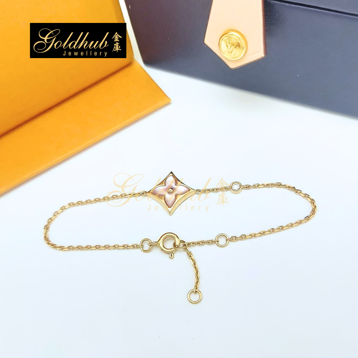 Louis Vuitton Blossom BB Star Bracelet, Pink Mother-of-Pearl and Diamond in Rose Gold