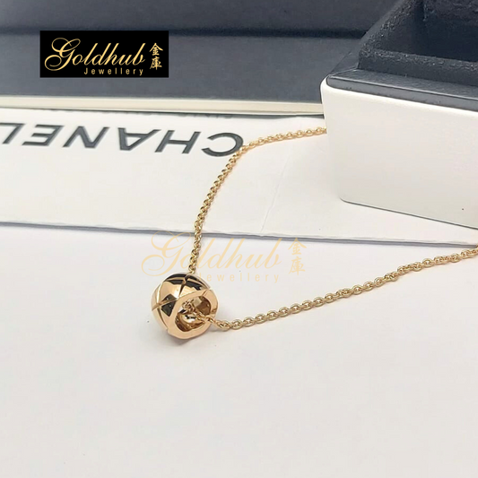 Chanel Coco Crush Necklace, Quilted Motif in Rose Gold