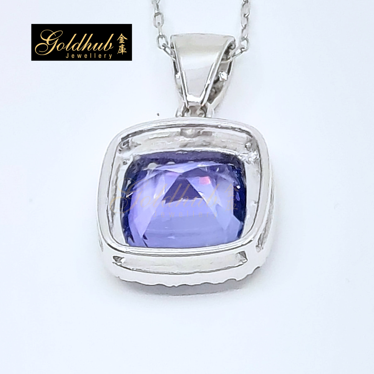 Tanzanite Diamond Necklace in White Gold