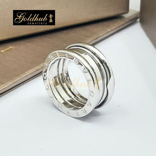Bvlgari B.zero1 3 Band Ring in White Gold, Size 50