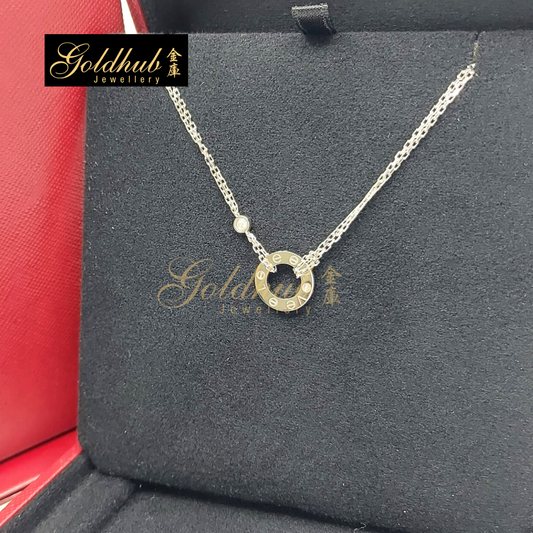 Cartier Love Necklace, 2 Diamonds in White Gold