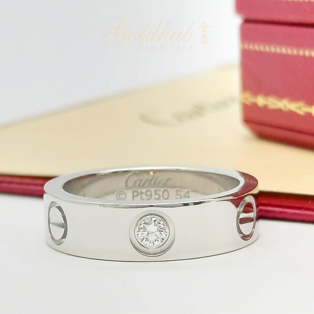 PT950 Pre-loved Cartier Love Diamond Ring in Platinum