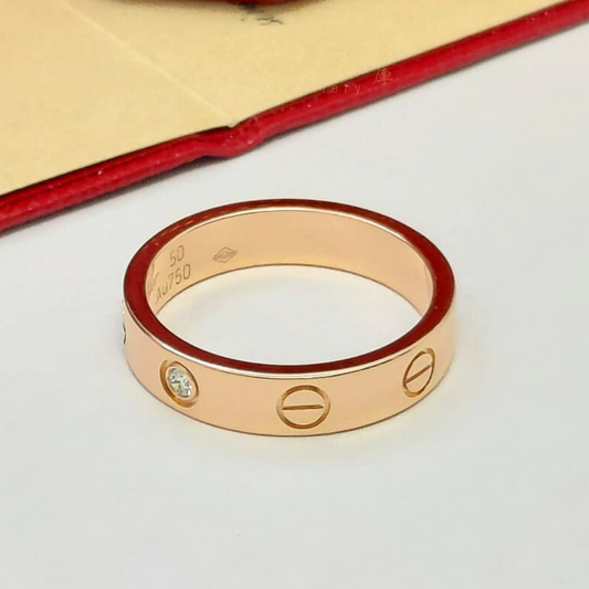 Cartier Love Wedding Band, 1 Diamond Ring in Rose Gold